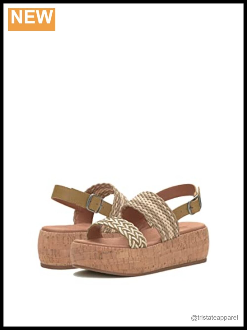Leather Platform Slingback Sandal Buckle Open Toe Casual Outdoor